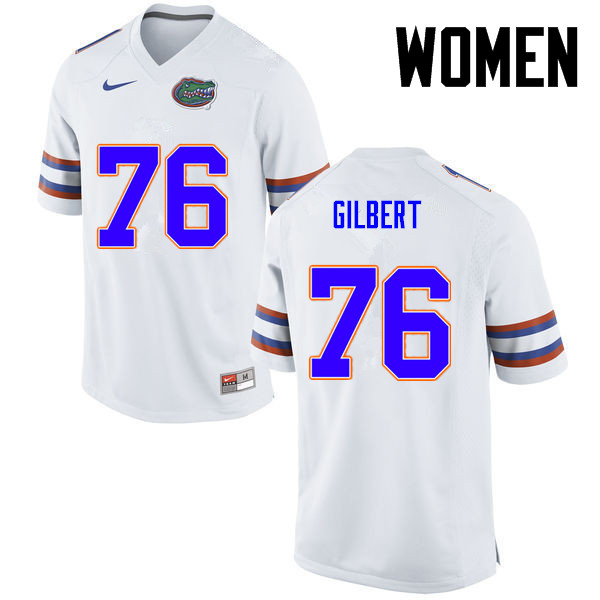 Women Florida Gators #76 Marcus Gilbert College Football Jerseys-White - Click Image to Close